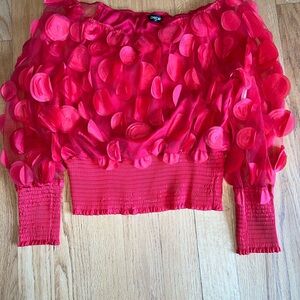 Elegant Red Textured Blouse